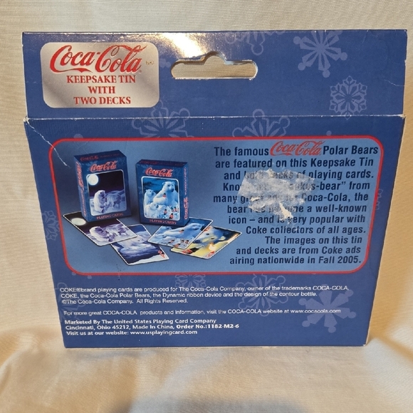 Vintage Coca-Cola Keepsake Tin With Two Decks Of Bicycle Playing Cards - Picture 2 of 5